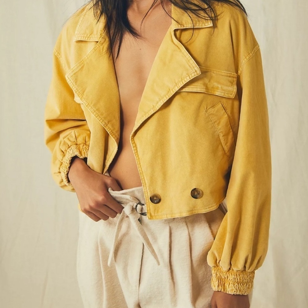 NWOT Free People Sure Thing Corduroy Bomber Jacket